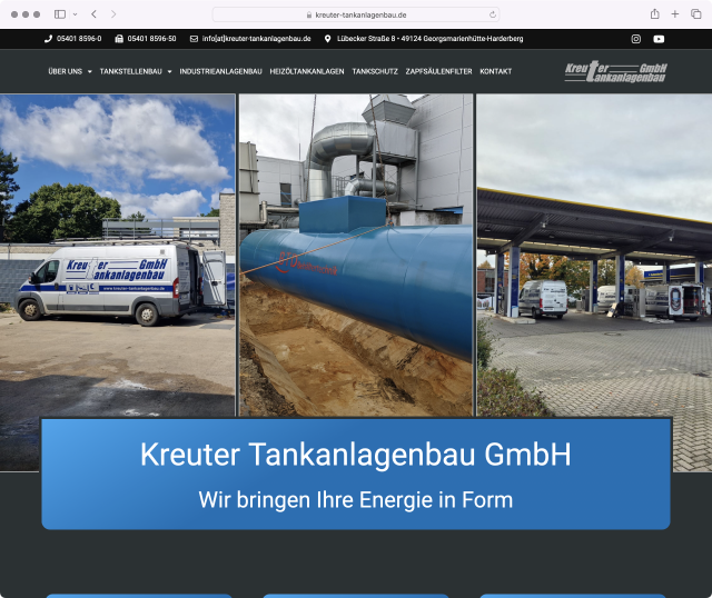 Website Kreuter Tankanlagenbau