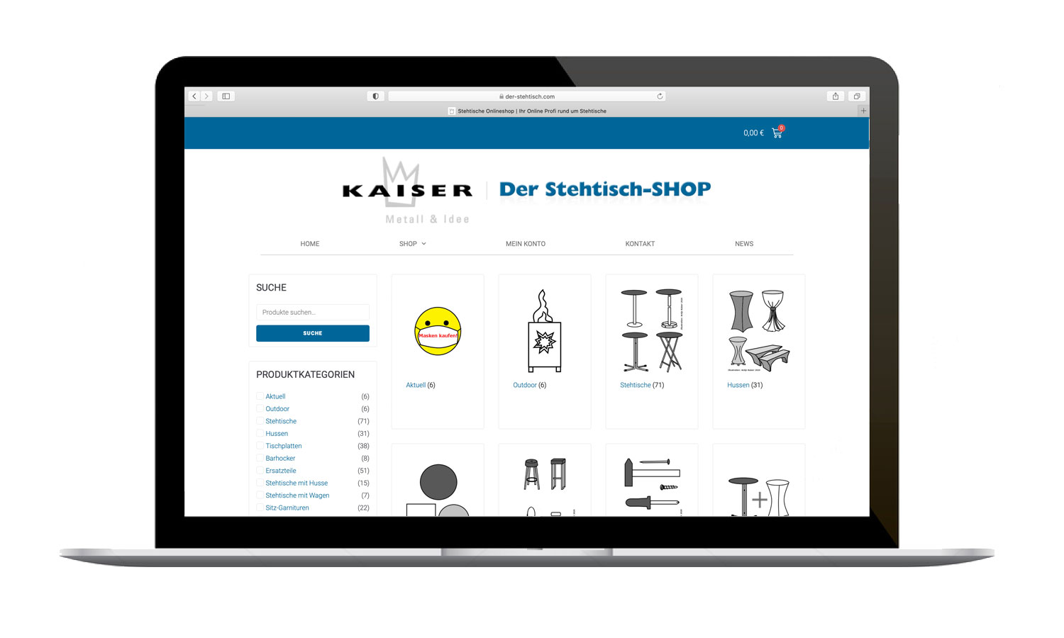 Produktkatalog für Stehtische