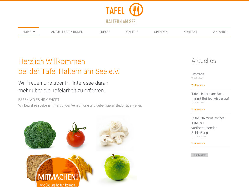 Website Tafel Haltern am See