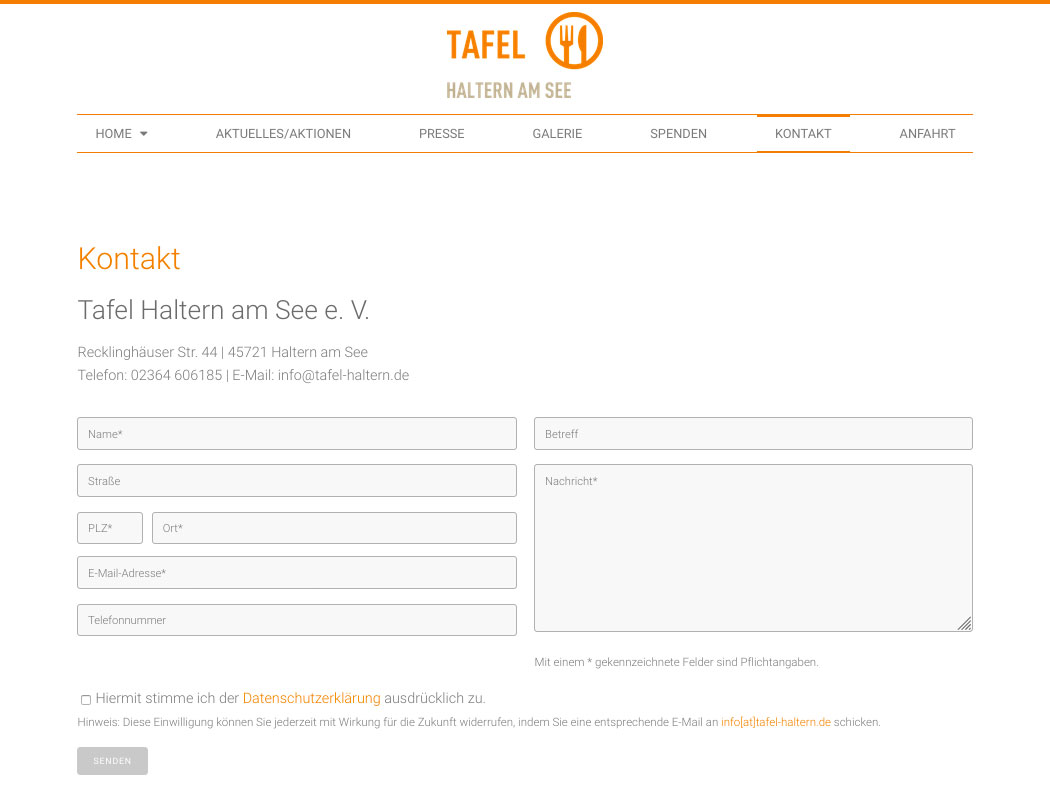 Website Tafel Haltern am See